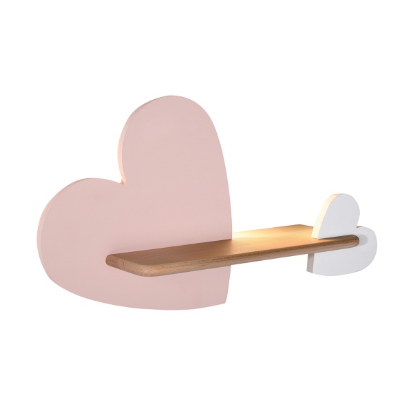 Heart Lampa Kinkiet 5W Led 4000K Iq Kids Różowy+Biały Candellux
