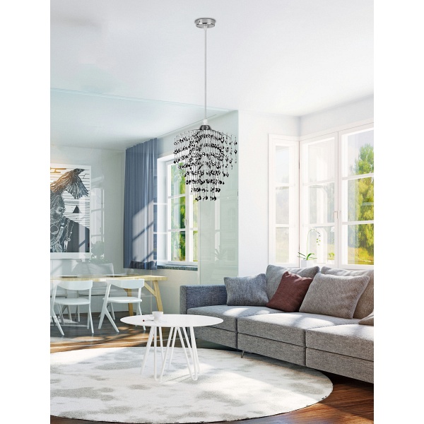 Sardi Lampa Wisząca 1X60W E27 Abażur Chromowy Candellux