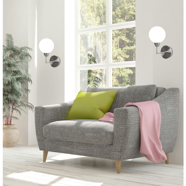 Logos Lampa Kinkiet Satyna 1X25W G9 Klosz Biały Candellux