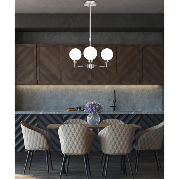 Logos Lampa Wisząca Satynowy 3X25W G9 Klosz Biały Candellux