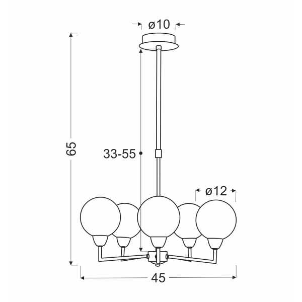 Logos Lampa Wisząca Satynowy 5X25W G9 Klosz Biały Candellux
