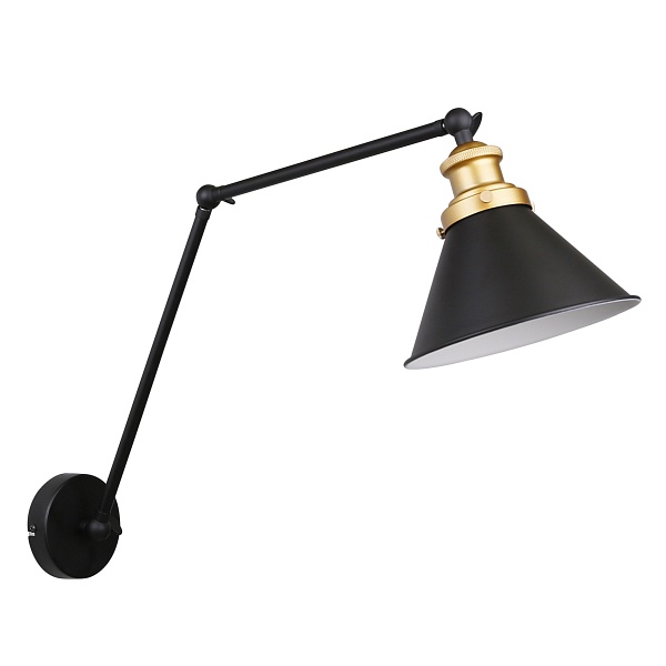 Fundo Lampa Kinkiet Czarny+Złoty 1X40W E27 Klosz Czarny Candellux