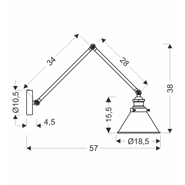 Fundo Lampa Kinkiet Czarny+Złoty 1X40W E27 Klosz Czarny Candellux