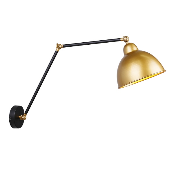 Truck Lampa Kinkiet Czarny+Złoty 1X40W E27 Klosz Złoty Candellux