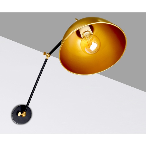 Truck Lampa Kinkiet Czarny+Złoty 1X40W E27 Klosz Złoty Candellux