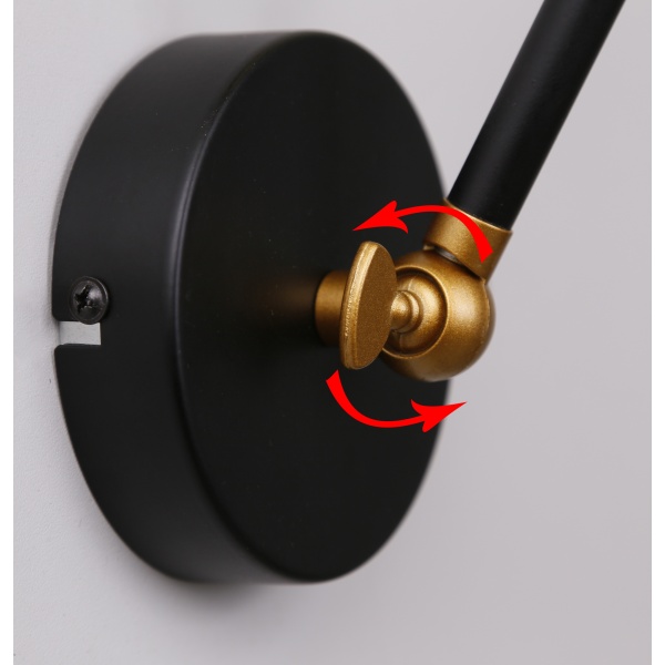 Truck Lampa Kinkiet Czarny+Złoty 1X40W E27 Klosz Złoty Candellux