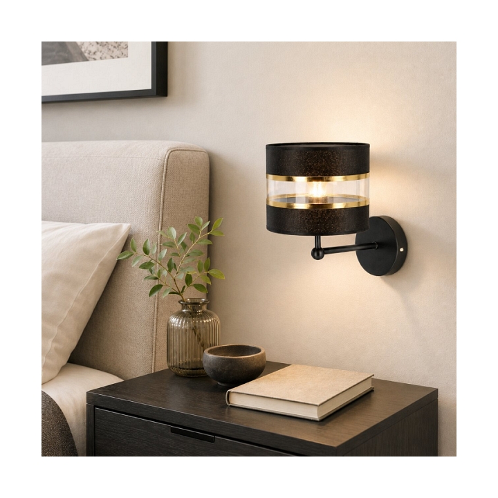 Kinkiet Andy czarny czarny złoty 1x40w - Candellux
