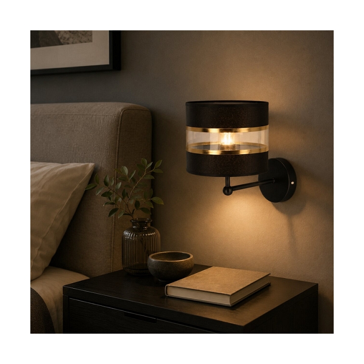 Kinkiet Andy czarny czarny złoty 1x40w - Candellux