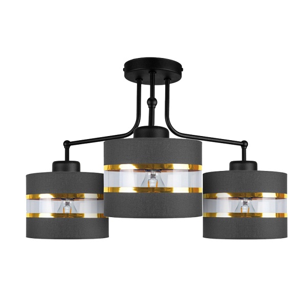 Andy Lampa Wisząca Czarny 3X40W E27 Abażur Czarny+Złoty Candellux