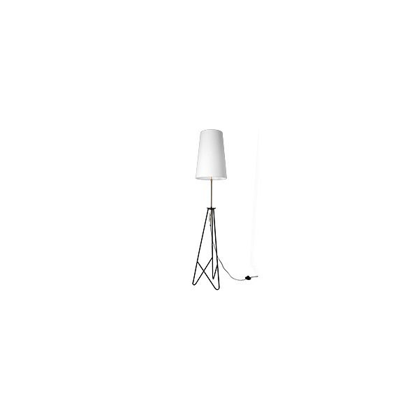 Taflo Lampa Podłogowa Czarno Złota 1X60W E27 Abażur Biały Candellux