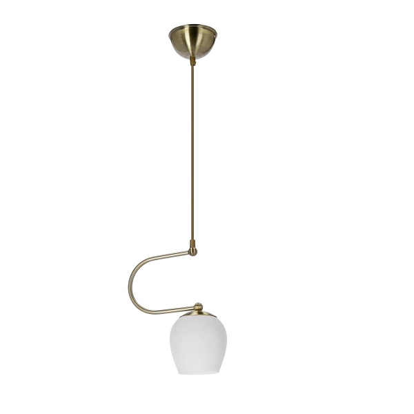 Serano Lampa Wisząca Patynowy 1X60W E27 Klosz Biały Candellux