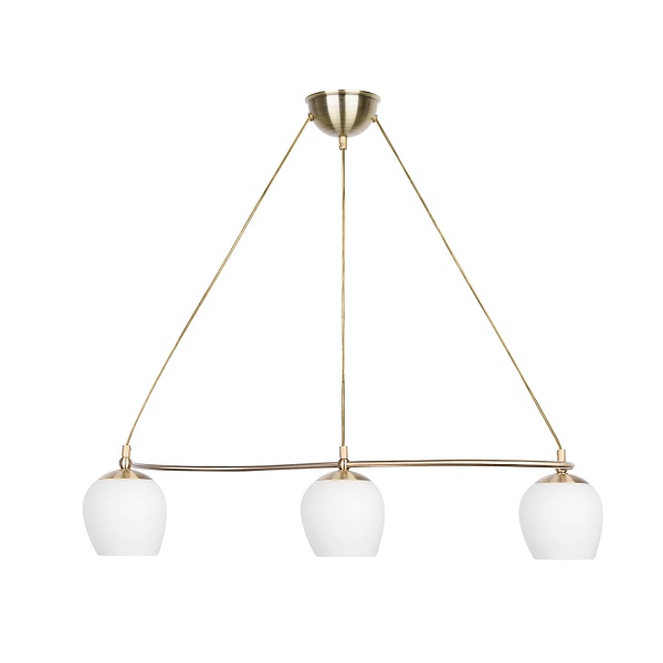 Serano Lampa Wisząca Patynowy 3X60W E27 Klosz Biały Candellux