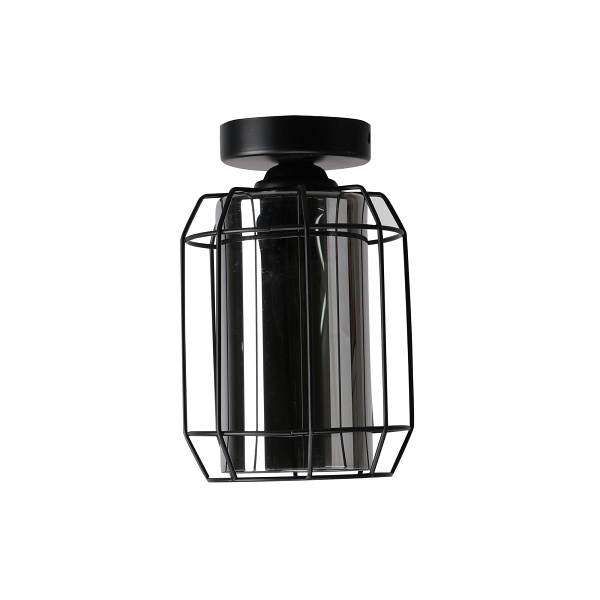 Jonera Lampa Sufitowa Czarny 1X40W E27 Klosz Dymiony Candellux