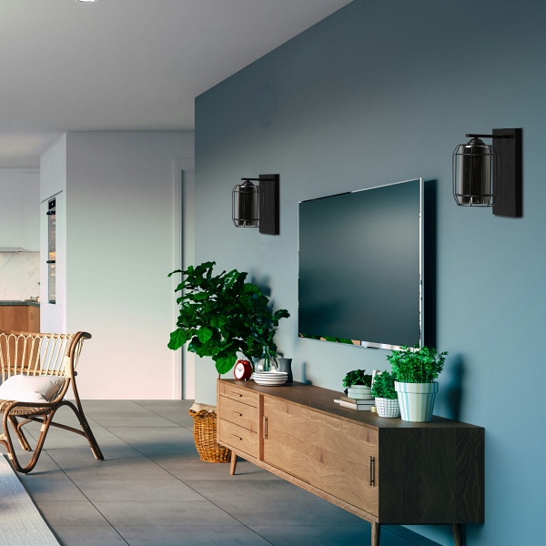 Jonera Lampa Kinkiet Czarny P25 1X40W E27 Klosz Dymiony Candellux