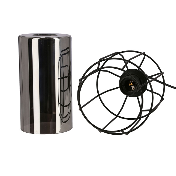 Jonera Lampa Wisząca Czarny 1X40W E27 Klosz Dymiony Candellux