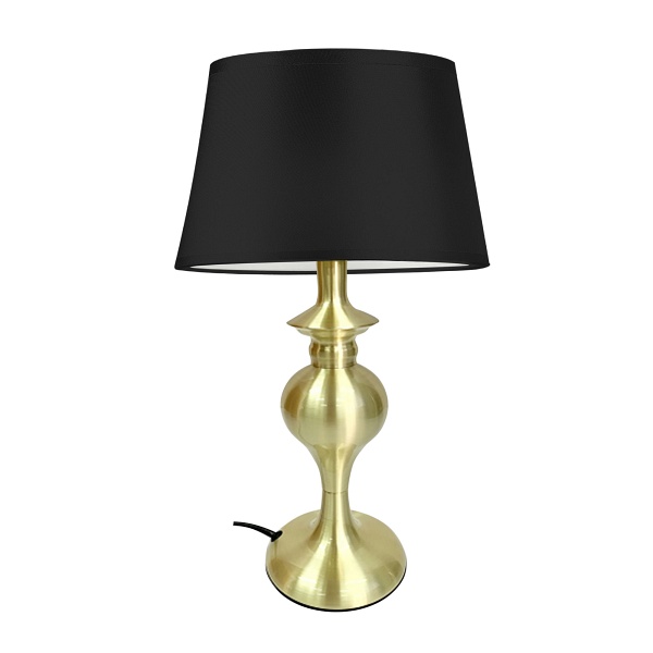 Prima Gold Lampa Gabinetowa Złoty Satynowy 1X60W E27 Abażur Czarny Candellux