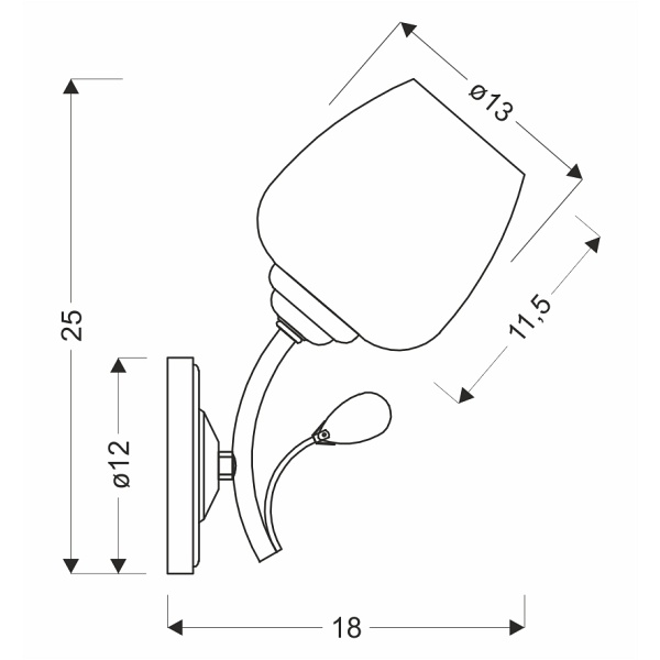 Estar Lampa Kinkiet Chromowy 1X40W E27 Klosz Biały Candellux