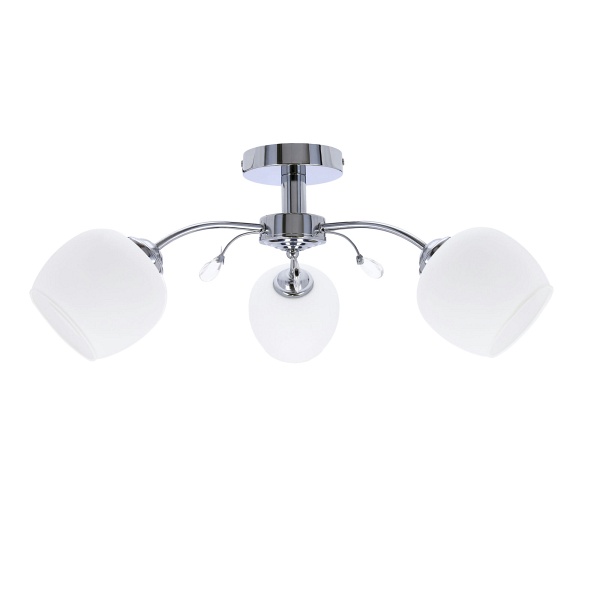 Estar Lampa Sufitowa Chromowy 3X40W E27 Klosz Biały Candellux