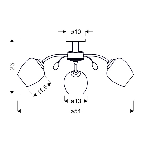 Estar Lampa Sufitowa Chromowy 3X40W E27 Klosz Biały Candellux