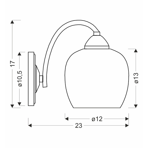 Prego Lampa Kinkiet Chromowy 1X40W E27 Klosz Bezbarwny Candellux