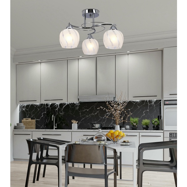 Prego Lampa Sufitowa Chromowy 3X40W E27 Klosz Bezbarwny Candellux