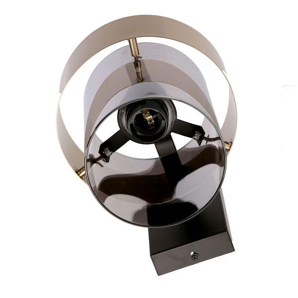 Spiega Lampa Kinkiet Czarny+Mosiężny 1X60W E27 Klosz Dymiony Candellux