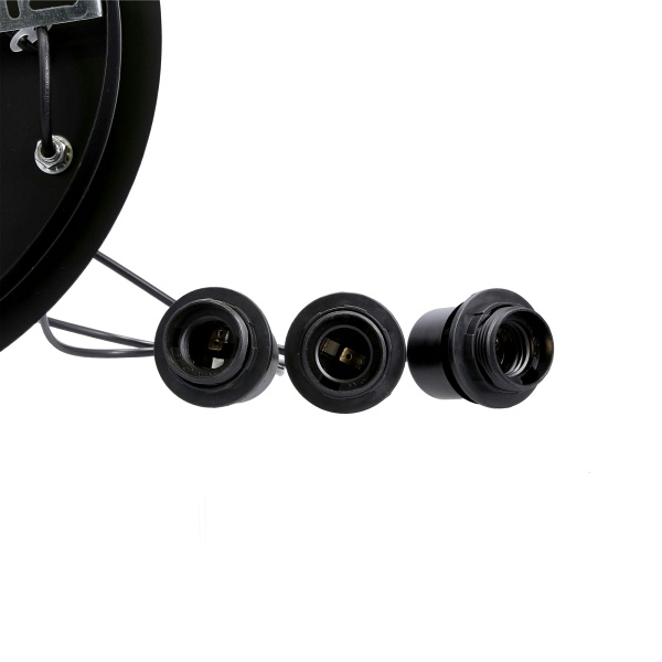 Spiega Lampa Wisząca Talerz Czarny+Mosiężny 3X60W E27 Klosz Dymiony Candellux