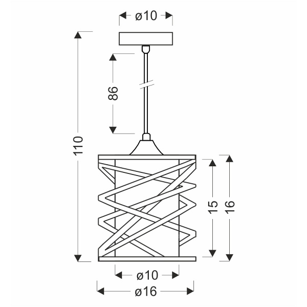 Eluna Lampa Wisząca Czarny 1X60 E27 Klosz Bursztynowy Candellux