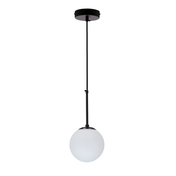 Pompei Lampa Wisząca Czarny 1X40W E27 Klosz Biały 15Cm Candellux