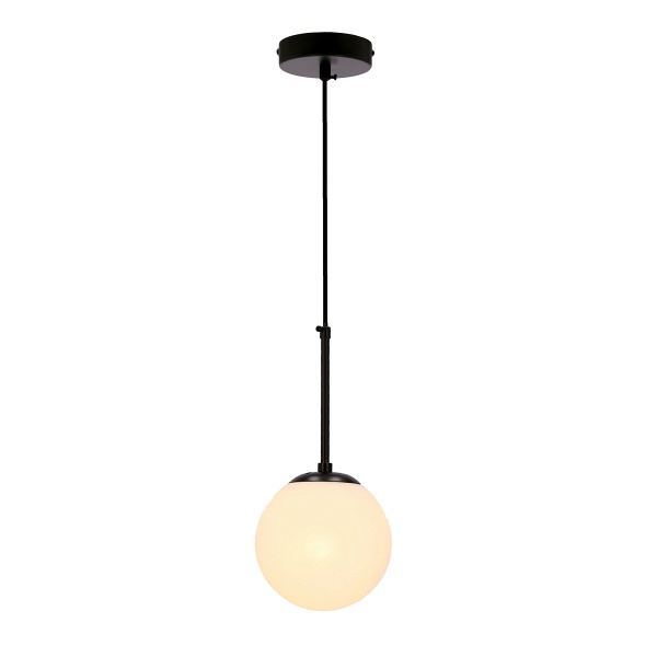 Pompei Lampa Wisząca Czarny 1X40W E27 Klosz Biały 15Cm Candellux