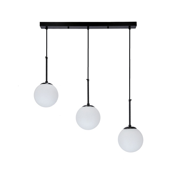 Pompei Lampa Wisząca Czarny 3X40W E27 Klosz Biały Candellux