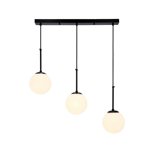 Pompei Lampa Wisząca Czarny 3X40W E27 Klosz Biały Candellux