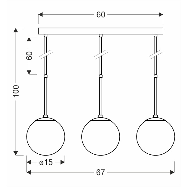Pompei Lampa Wisząca Czarny 3X40W E27 Klosz Biały Candellux