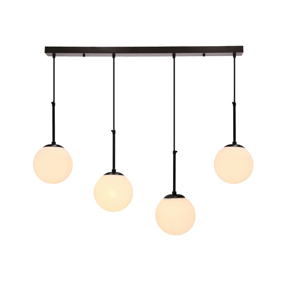 Pompei Lampy Wiszące Czarny 4X4X40 E27 Klosz Biały Candellux