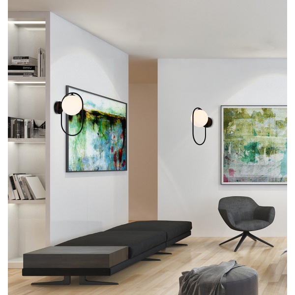 Cordel Kinkiet 1X28W G9 Ring Czarny Candellux