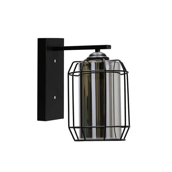 Jonera Lampa Kinkiet Czarny P20 1X40W E27 Klosz Dymiony Candellux