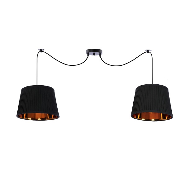 Gillo Lampa Wisząca Czarny 2X40W E27 Abażur Czarny Candellux