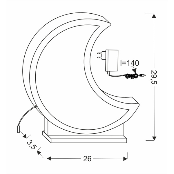 Moon Lampa Stołowa 12W Led 3000K Iq Kids Złoty Candellux