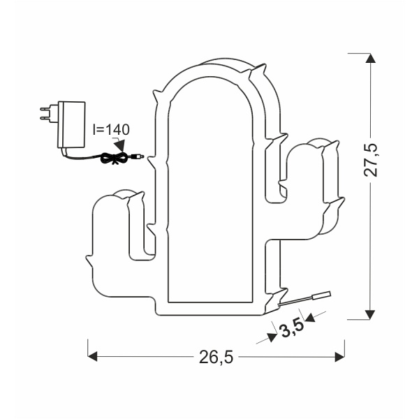 Cactus Duży Lampa Stołowa 10W Led 3000K Iq Kids Zielony Candellux