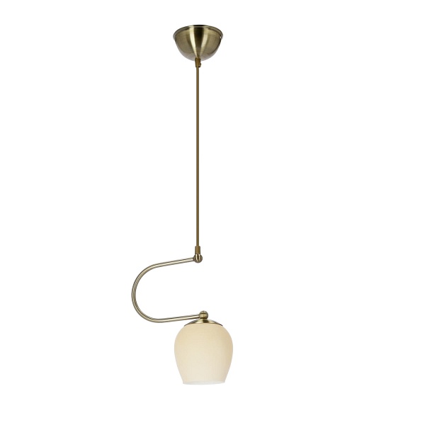 Serano Lampa Wisząca Patynowy 1X60W E27 Klosz Kremowy Candellux