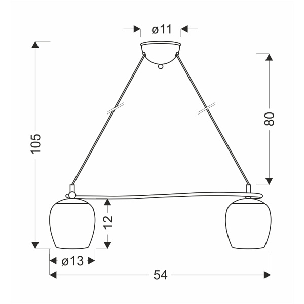 Serano Lampa Wisząca Patynowy 2X60W E27 Klosz Kremowy Candellux
