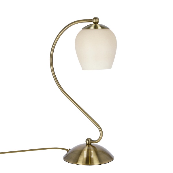 Serano Lampa Stołowa Patynowy 1X60W E27 Klosz Kremowy Candellux