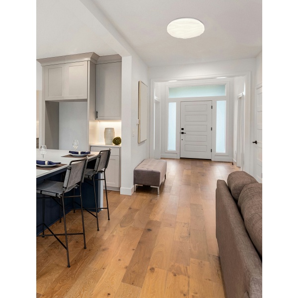 Nevada Lampa Sufitowa Plafon Biały 15W Led 29 Cm Klosz Biały Efekt Sky Candellux