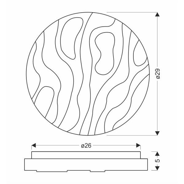 Nevada Lampa Sufitowa Plafon Biały 15W Led 29 Cm Klosz Biały Efekt Sky Candellux