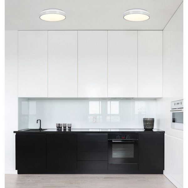 Texas Lampa Sufitowa Plafon Biały 18W Led 34 Cm Klosz Biały Efekt Sky Candellux