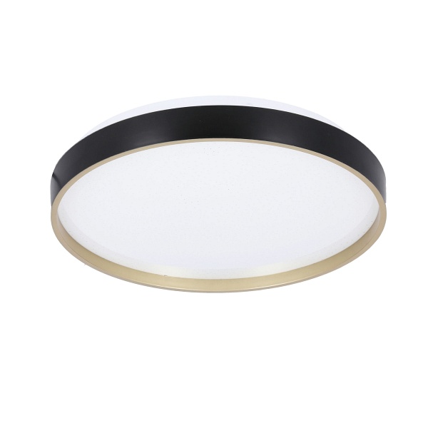 Florida Lampa Sufit. Plafon Czarno Złoty+Biały 18W Led 33 Cm Klosz Biały Candellux