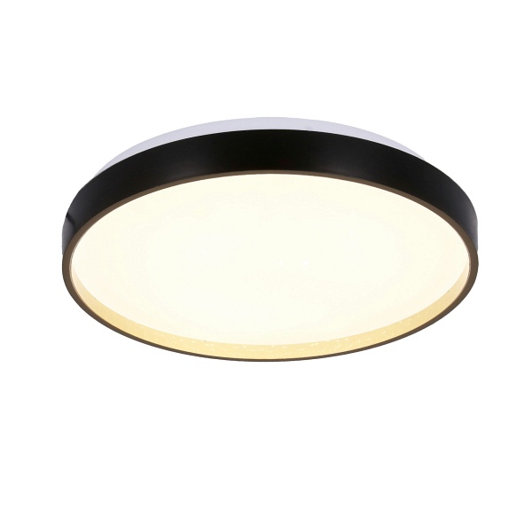 Florida Lampa Sufit. Plafon Czarno Złoty+Biały 18W Led 33 Cm Klosz Biały Candellux