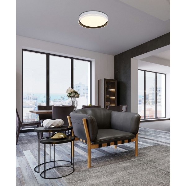 Florida Lampa Sufitowa Plafon Biały+Czarny 24W Led 39 Cm Klosz Biały Candellux