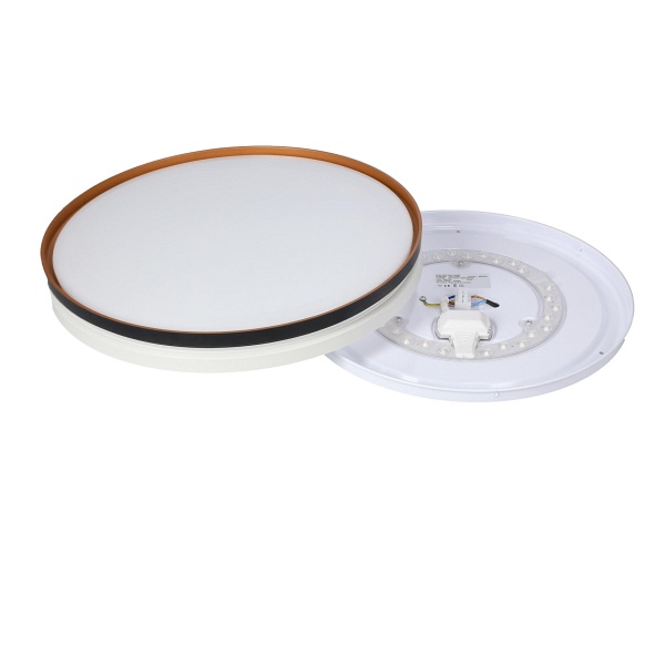 Montana Lampa Sufitowa Plafon Czarny+Biały+Złoty 24W Led 40 Cm Klosz Biały Candellux