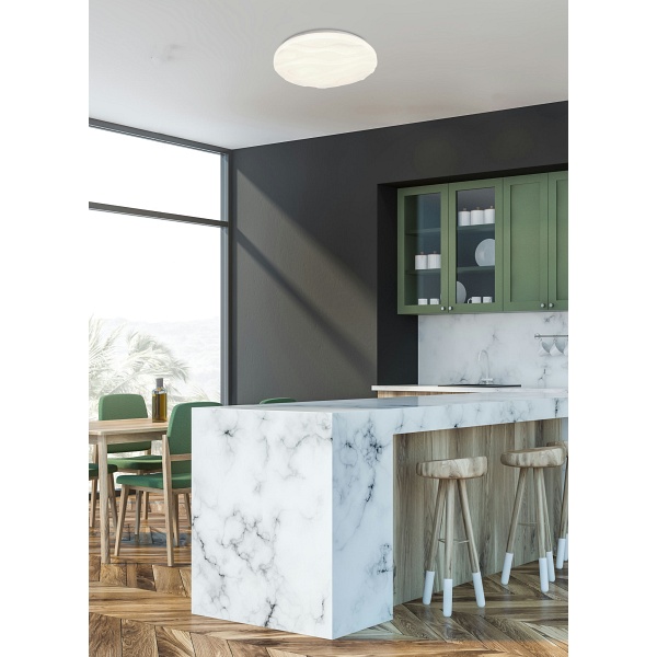 Nevada Lampa Sufitowa Plafon Biały 24W Led 38,5 Cm Klosz Biały Efect Sky Candellux